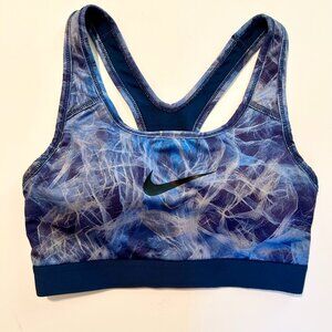 Nike Dri Fit Blue Print Racerback Sports Bra Size X-Small
